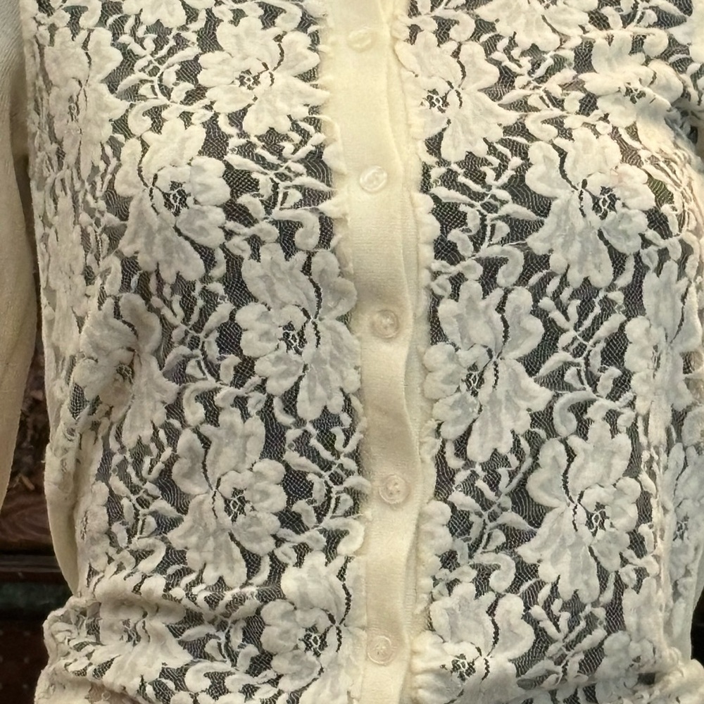 Cream Lace Cardigan - Picture 3 of 3